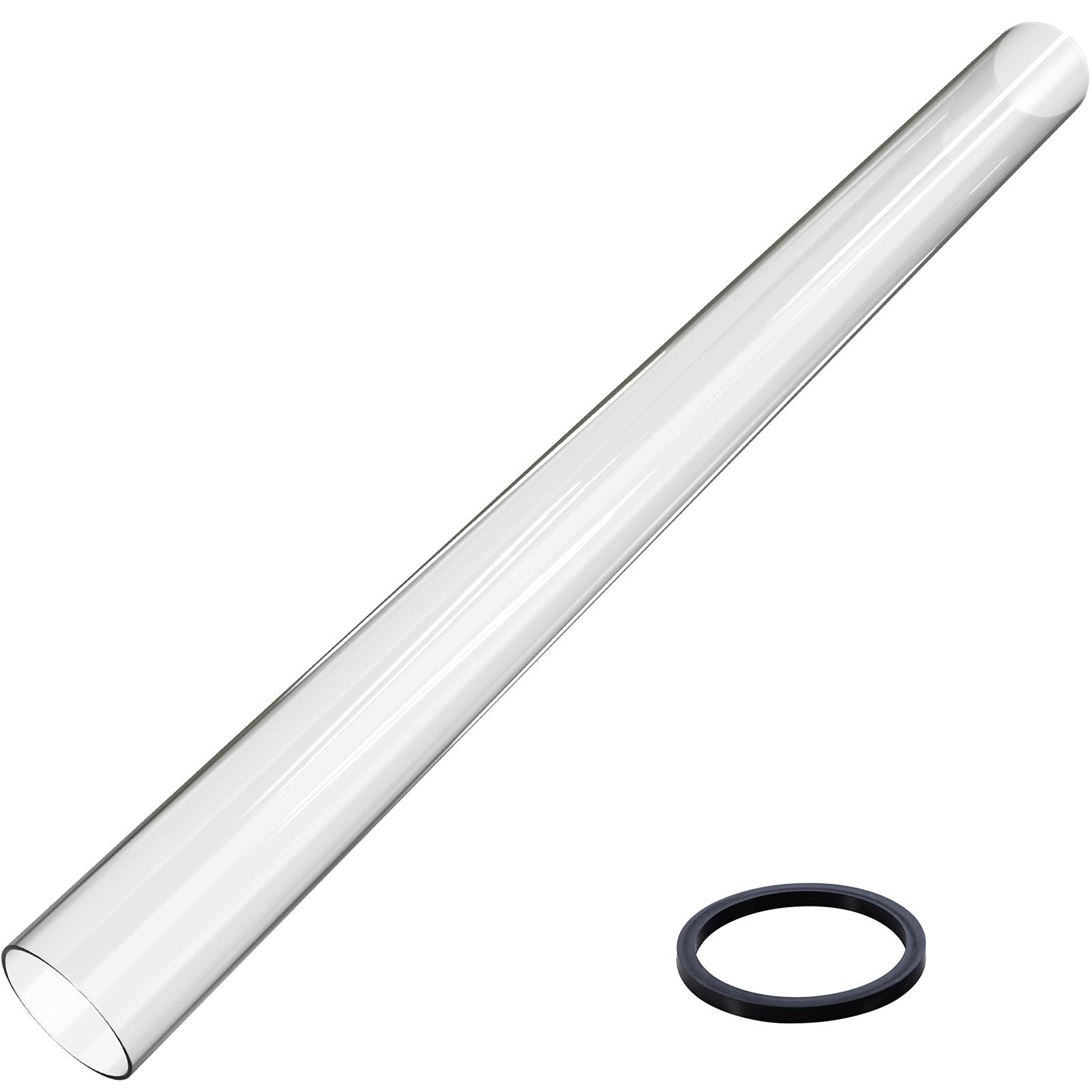 Photo 1 of Patio Heater Glass Tube Replacement, 49.5 x 4" Patio Heater Replacement Parts with Ring, Outdoor Heater Replacement Parts for 4-Sided Pyramid Heater, Glass Tube Patio Heater for Hiland, fire sense