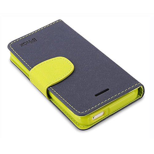iPhone SE Case, iPhone 5S Case, IPHOX Magnetized Closure Card Slots Money Pouch, Retro Leather Wallet Case Purse Protective Cover Stand Feature Flip Book Case for iPhone 5s/5/SE (Blue) - Thumbnail 6