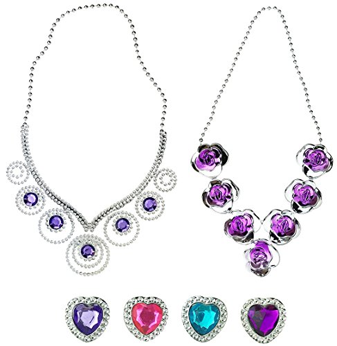 Princess Jewelry Dress Up Accessories Toy Playset for Girls (50 pcs)