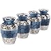 Trupoint Memorials Small Urns for Human Ashes Keepsake, Decorative Mini Cremation Urn for Adult Men & Women, Set of 4, Dark Blue with Silver Lining
