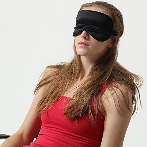 Silk Sleeping Mask with Gel Hot / Cold Therapy Pain Relief Eye Pillow for Headache, Migraine, and Sinus Pain Black (10)