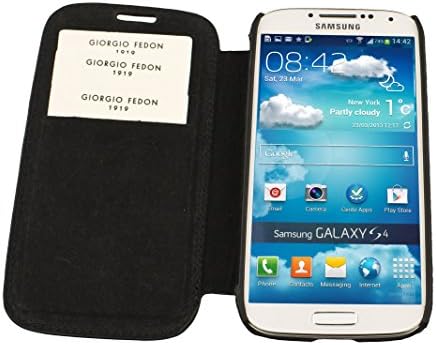 Fedon Giorgio 1919 Leather Samsung Galaxy S4 Flip Case - Crocodile-print - Black