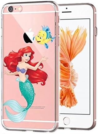 iPhone 7 iPhone 8 (4.7") Little Mermaid Case, Ultra Thin Slim Crystal Clear Soft Flexible TPU Case Cover for iPhone 7 (Ariel & Flounder)