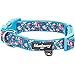 Blueberry Pet 7 Patterns Soft & Comfy Rose Print Cerulean Blue Padded Adjustable Dog Collar, Medium, Neck 14.5