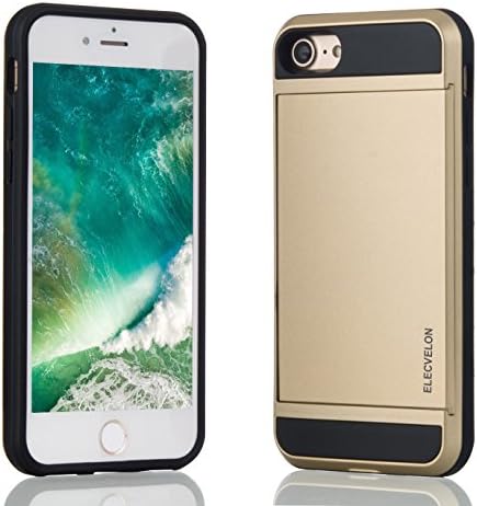 iPhone 7 Case, New Fashion 4.7-Inch Slim Armor Hidden Wallet Case With Card Slot Holder for Apple iPhone 7 (Gold)