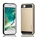 iPhone 7 Case, New Fashion 4.7-Inch Slim Armor Hidden Wallet Case With Card Slot Holder for Apple iPhone 7 (Gold)