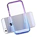 iPhone 5S Case, Vofolen Colorful Gradient Edge iPhone 5S Cover Clear Slim Shell Shock Absorbing Transparent Flexible Soft Bumper Case Armor Protective Shell for iPhone 5 5S (Purple Blue)