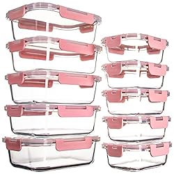 UMEIED 10 Pack Glass Food Storage Containers with