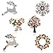 Christmas Brooch Pin Set Women - Pack of 6pcs Cute Crystal Diamond Enamel Christmas Jewelry Gift Including Red Crystal Reindeer White Reindeer Candy Cane Christmas Tree Wreath Snowflake Pins Set