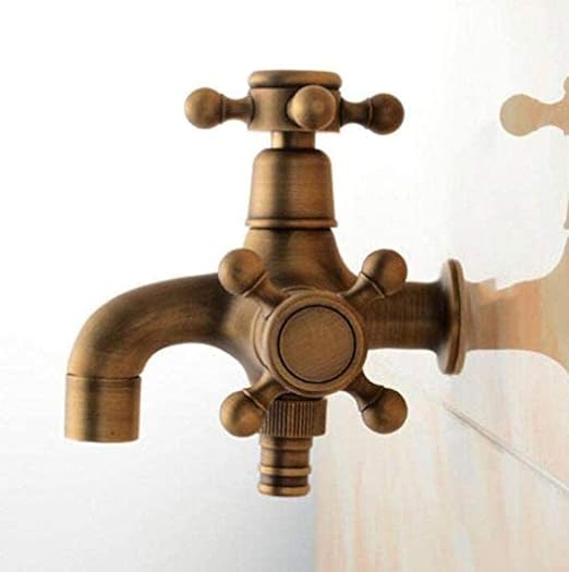 Lavadora exterior grifo de bronce antiguo universal doble lavabo con