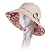 Bucket Boonie Cord Fishing Beach Cap Summer Sun Hat Bowknot Wide Brim for Women Beige