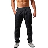 Karlywindow Mens Linen Pants Casual Loose Lightweight Drawstring Elastic Waist Summer Yoga Beach Trousers