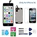 iRepair Master For iPhone 5C LCD Display Screen Touch Digitizer Full Assembly Replacement with Home Button, Front Camera, Ear Speaker, Repair Tools and Tempered Glass, Black