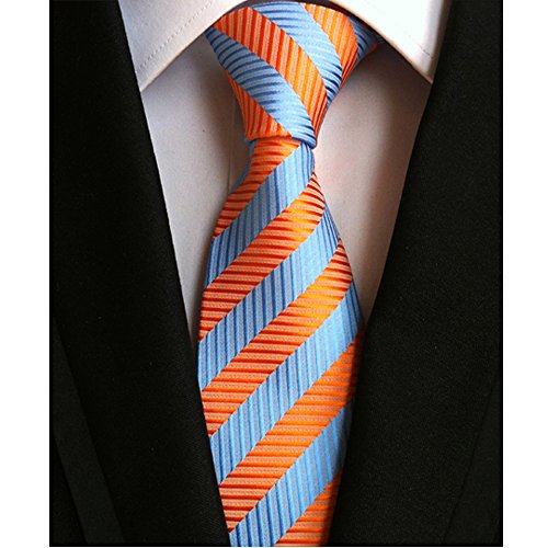 Jeatonge Lot 6 Pcs Mens Ties and 3 Free Tie Clips, Men's Classic Tie Necktie Woven Jacquard Neck Ties Gift box packing (Style 18) - Thumbnail 3