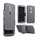MICROSEVEN Moto G4 Case, Moto G4 Plus Case, Black Rubberized Slim Hard Case Cover + Belt Clip Holster Compatible with Moto G 4& Moto G4 Plus (Black Shell Holster)