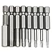 Tonsiki 8pcs 1/4 Inch Hex Shank 50mm Length S2 Steel Inner Hexagon Head Drill Screwdriver Set Bits