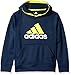 adidas Big Boys' Po Tech Fleece Hoodie, Collegiate Navy/Shock Slime, Large/14-16