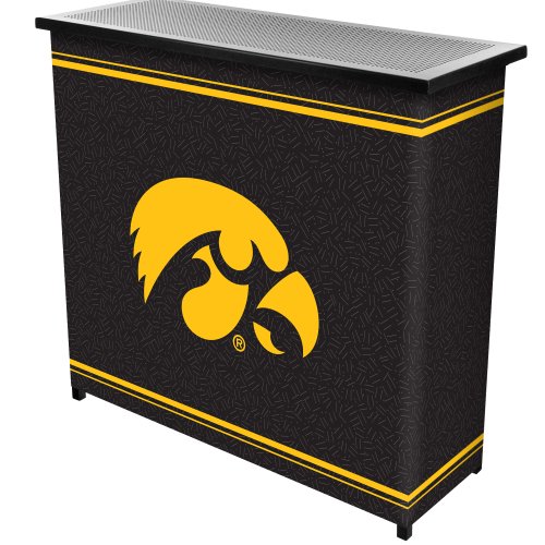 NCAA University of Iowa Two Shelf Portable Bar with Case
