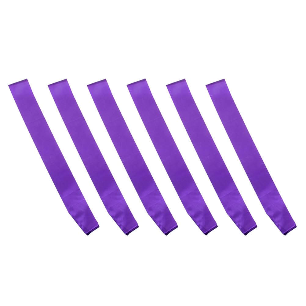 6pcs Plain Satin Sashes for Diy Hen Parties Showers Birthdays Creative Etiquette Bands in Deep Purple for Celebrating Special Occasions