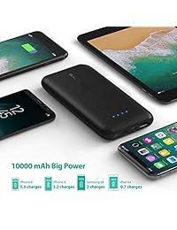 RAVPower 10000mAh USB C Cargador Portátil, Negro