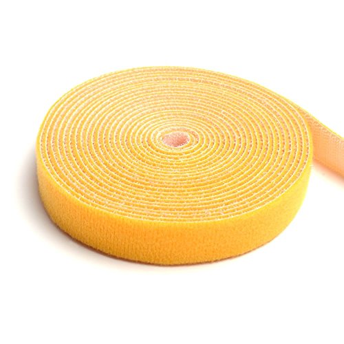 TFY Reusable Hook & Loop Fastening Tape,0.75 Inches x 180 Inches - Yellow