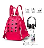 Deal Especial 3 way use girls Stylish designer shoulder bag and Pink backpack with USB charging port or Aux port for music gifts