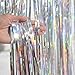 pozzolanas 4 Pack Foil Fringe Curtain Metallic Tinsel Fringe Curtains Shimmer Party Photo Backdrop Curtains for Birthday, Christmas, New Years, Weddings Party Decorations(Silver)