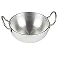 Shradha Trading Aluminum Frying Pan, Stir Pan, Indian Kadai Size No. 13