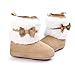 ESTAMICO Baby Girl Plush Winter Snow Bowknot Boots Khaki 3-6 Months