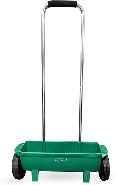 Crystals 12L Lawn & Grass Seed Spreader | Adjustable Settings, Large Wheels