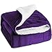 Bedsure Sherpa Fleece Throw Blanket Twin Size for Couch - Thick and Warm, Soft Fuzzy Plush Twin Blanket for Winter, Purple, 60x80 Inches