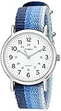 Timex Unisex TW2R102009J Weekender Blue Striped Denim Slip-Thru Strap Watch