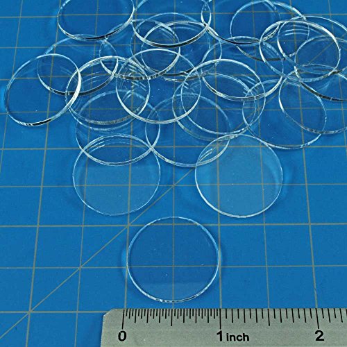 Clear Miniature Bases, Circular 1 Inch, 1.5mm Clear (25)