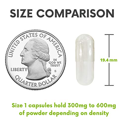 Capsules Express Size 1 Clear Empty Gelatin Capsules 1000 Count