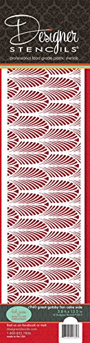 Designer Stencils C940 Great Gatsby Fan Cake Stencil Side