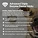 Project Paws Dental Sticks for Dogs - Triple Enzyme Dental Care Chews - Grain Free - 10 Count Large