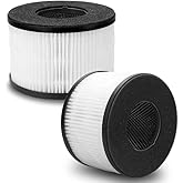 Smilyan BS-03 True HEPA Replacement Filter for PARTU and Slevoo BS03 HEPA Air Purifier, 3-in-1 Filtration System, 2 Pack (Not Fit for BS-01)