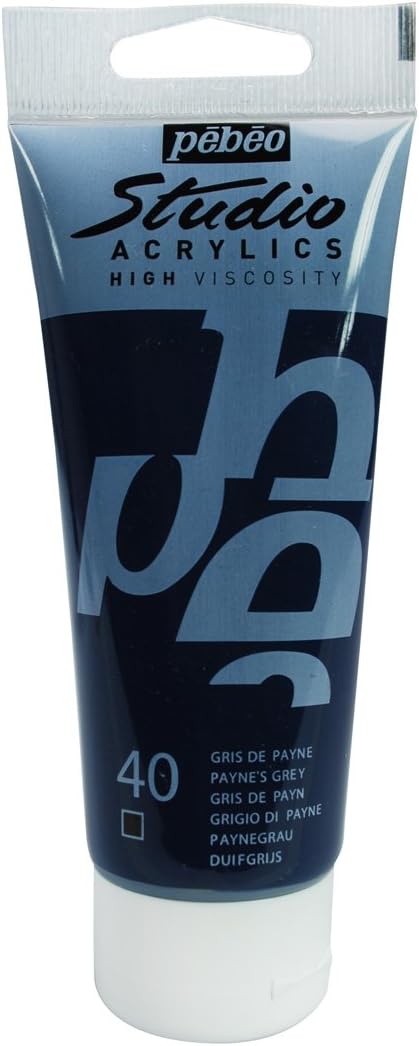 PEBEO 100 ml Studio Acrylic Paint, Payne's Grey, 831-040, 100 ml (Pack of 1)