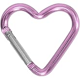 Carabiner Clip, Heart Shaped Climbing Buckle, Aluminum Alloy Heavy Duty Keyring Hook for Camping Fishing Hiking Traveling Aluminum Key Chain Clip Accessories