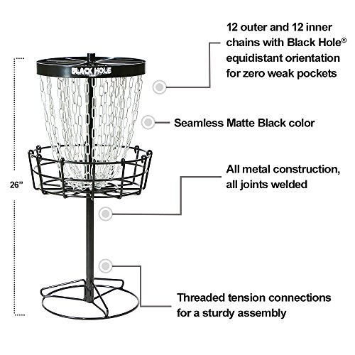 MVP Disc Sports Black Hole Mini 24Chain Disc Golf Basket Target