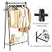 SONGMICS Clothes Rack with Iron Structure, Garment Rack with Hanging Rail, Bottom Shelf, Simple Look, for Bedroom Entrance Attic Basement, 36.4 x 13.2 x 60.2 Inches, Matte Black