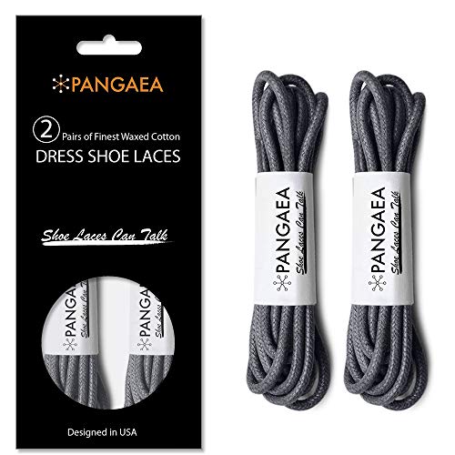 [2 Pairs] Pack Waxed Round Oxford Shoe Laces for Dress Shoes Chukka 3/32Inch Thin - Thumbnail 2