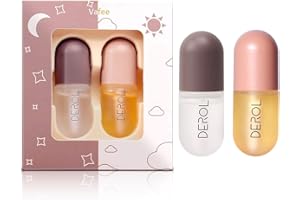 GECOMO Lip Plumper, Natural Lip Plumper and Lip Care Serum, Lip Enhancer for Fuller, Lip Mask, Beautiful Fuller, Hydrating & Reduce Fine Lines 5.5ml (Day& Night) - DR888