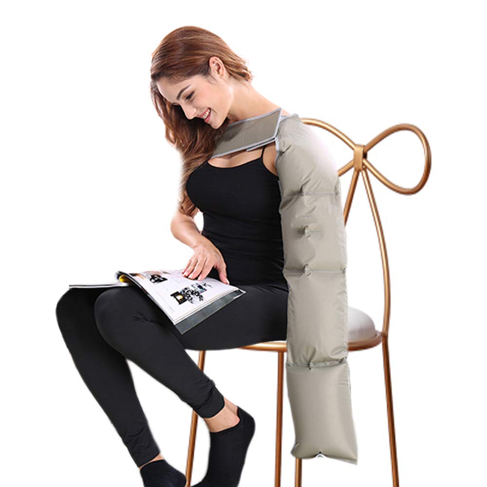Blood Circulation and Muscle Relaxation, Air Compression Recovery Boots, Sequential Compression Device, Foot, Calf, Arm, Waist, Muscle Pain, Home Office Travel Use, Lymphedema, Edema,1Arm+AirPump