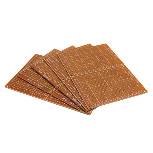 Leen4You PCB Board DIY Prototype Paper PCB Matrix Printed Circuit Board Universal Breadboard 5CM x 7CM (Pack of 10)