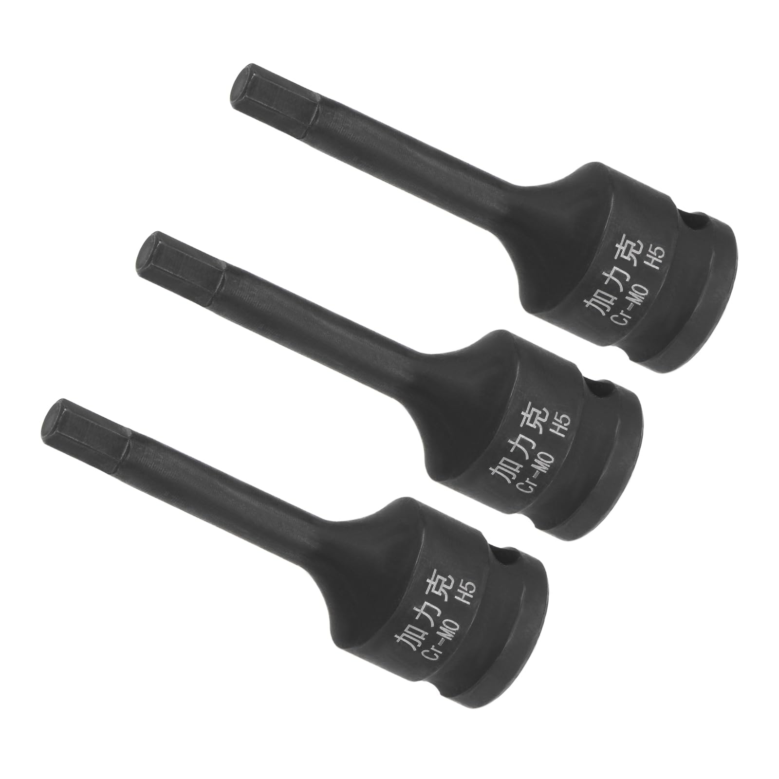 CoCud Impact Hex Bit Socket, H5 Bit 3/8" Drive, Metric Lengthen Screwdriver Socket Adapter - (Applications: for Torque Wrench), 3-Pieces