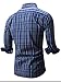 Neleus Men's Cotton Long Sleeve Button Down Plaid Shirts,115,Navy Blue,L,EUR XL