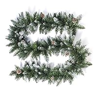 newwyt 9.84in Pre-Lit Garland Christmas Rattan Garland Pine Cones Christmas Hanging Fireplace Cane Xmas Tree Home Decor