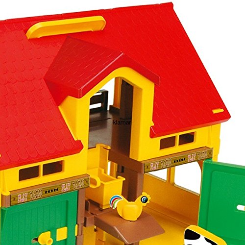 Wader 25450 Bauernhof Spielset Play House, Scheune mit Zubehör und Funktionen, Tragegriff, Breite 37cm, Hohe 30cm, Ab 3… – Bild 3