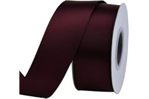 Ribest 1-1/2 inch 25 Yards Solid Double Face Satin Ribbon Per Roll for DIY Hair Accessories Scrapbooking Gift Packaging Party Decoration Wedding Flowers Burgundy